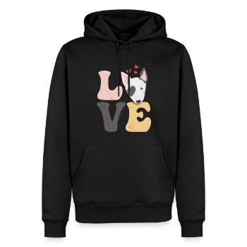 Bull Terrier Hund - Männer Premium Bio Hoodie - Schwarz - Vorne - Nico (187cm)