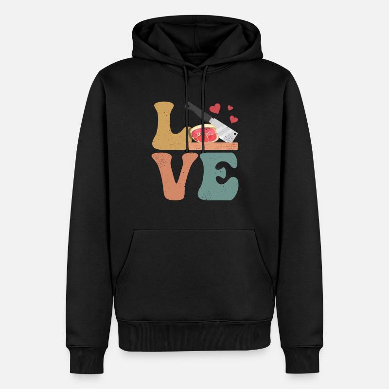 Couperet à viande de boucher - Sweat à capuche Premium bio Homme - noir