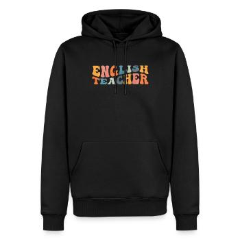 Groovy English Teacher Grammar Literature - Sweat à capuche Premium bio Homme - noir - Devant - Nico (187cm)