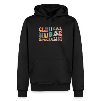 Groovy Clinical Nurse Specialist Krankenpflege - Männer Premium Bio Hoodie - Schwarz - Vorne - Nico (187cm)