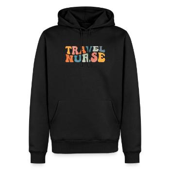 Groovy Travel Nurse Transport Krankenpflege - Männer Premium Bio Hoodie - Schwarz - Vorne - Nico (187cm)