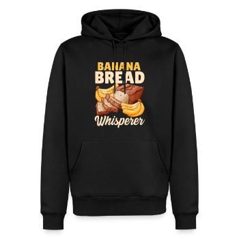 Drôle de boulanger cuisant du pain - Sweat à capuche Premium bio Homme - noir - Devant - Nico (187cm)