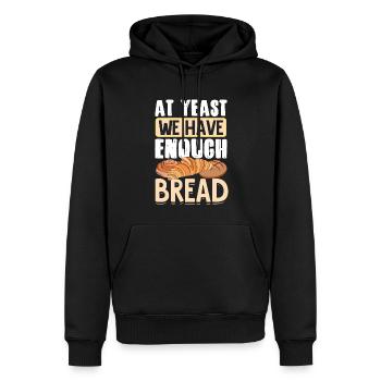 Drôle de boulanger cuisant du pain - Sweat à capuche Premium bio Homme - noir - Devant - Nico (187cm)