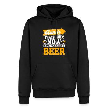 Amateurs de bière drôle - Sweat à capuche Premium bio Homme - noir - Devant - Nico (187cm)