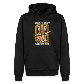Katze - Männer Premium Bio Hoodie - Schwarz - Vorne - Nico (187cm)