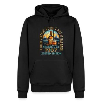 86. Geburtstag 1937 86er Guter Jahrgang Whisky - Männer Premium Bio Hoodie - Schwarz - Vorne - Nico (187cm)