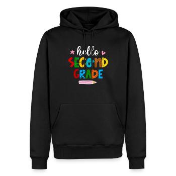 Second Grade Rainbow Girls Boys Teacher Team 2nd - Men’s Premium Organic Hoodie - black - Front - Nico (187cm)
