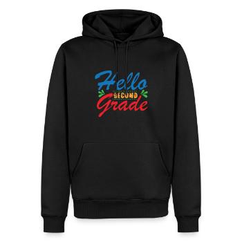 Second Grade Rainbow Girls Boys Teacher Team 2nd - Men’s Premium Organic Hoodie - black - Front - Nico (187cm)