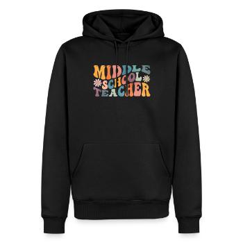 Groovy Middle School Enseignant Enseignement primaire - Sweat à capuche Premium bio Homme - noir - Devant - Nico (187cm)