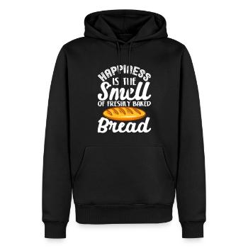 Drôle de boulanger cuisant du pain - Sweat à capuche Premium bio Homme - noir - Devant - Nico (187cm)