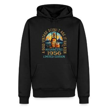 67. Geburtstag 1956 67er Guter Jahrgang Whisky - Männer Premium Bio Hoodie - Schwarz - Vorne - Nico (187cm)