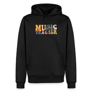 Groovy Music Teacher Leçons de musicien - Sweat à capuche Premium bio Homme - noir - Devant - Nico (187cm)