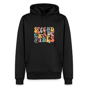 Second Grade Rainbow Girls Boys Teacher Team 2nd - Men’s Premium Organic Hoodie - black - Front - Nico (187cm)