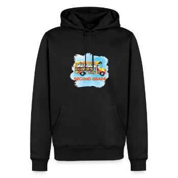 Second Grade Rainbow Girls Boys Teacher Team 2nd - Men’s Premium Organic Hoodie - black - Front - Nico (187cm)