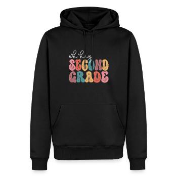 Second Grade Rainbow Girls Boys Teacher Team 2nd - Men’s Premium Organic Hoodie - black - Front - Nico (187cm)