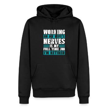Pensioner Pension Funny - Men’s Premium Organic Hoodie - black - Front - Nico (187cm)