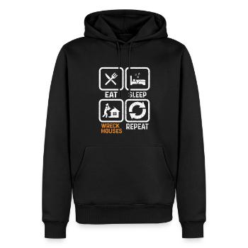 Lustiger Tag des Hausabrisses - Männer Premium Bio Hoodie - Schwarz - Vorne - Nico (187cm)