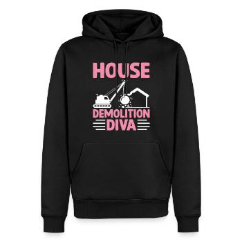 Funny Day Wrecking Ball Crane - Men’s Premium Organic Hoodie - black - Front - Nico (187cm)