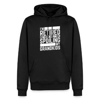 Pension de pensionné - Sweat à capuche Premium bio Homme - noir - Devant - Nico (187cm)