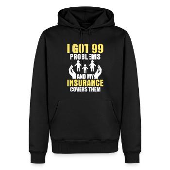 Lustiger Versicherungsmakler - Männer Premium Bio Hoodie - Schwarz - Vorne - Nico (187cm)