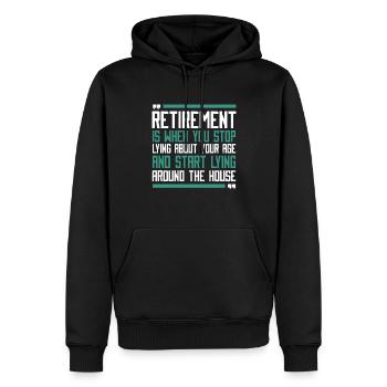 Pensioner pension funny - Men’s Premium Organic Hoodie - black - Front - Nico (187cm)