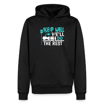 Drôle d’anesthésiste - Sweat à capuche Premium bio Homme - noir - Devant - Nico (187cm)