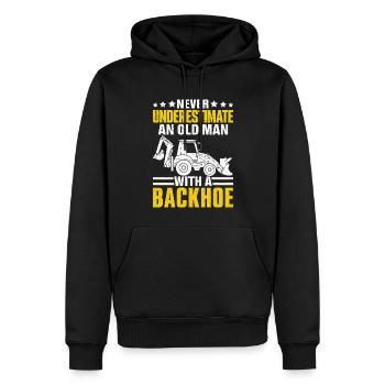 Drôle d’opérateur d’équipement lourd HEO - Sweat à capuche Premium bio Homme - noir - Devant - Nico (187cm)
