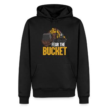 Drôle de conducteur d’excavatrice Équipement lourd HEO - Sweat à capuche Premium bio Homme - noir - Devant - Nico (187cm)