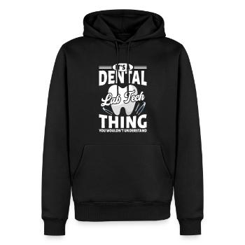 Les drôles de prothésistes dentaires ne comprendraient pas - Sweat à capuche Premium bio Homme - noir - Devant - Nico (187cm)