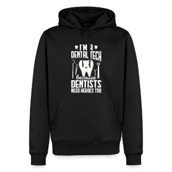 Drôles de prothésistes dentaires - Sweat à capuche Premium bio Homme - noir - Devant - Nico (187cm)