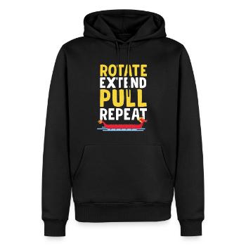 Drôle de pagaie de course de bateau-dragon - Sweat à capuche Premium bio Homme - noir - Devant - Nico (187cm)