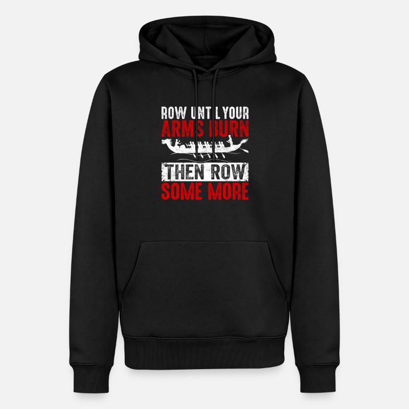 Lustiges Drachenboot-Rennpaddel - Männer Premium Bio Hoodie - Schwarz