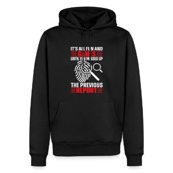 Funny coroner - Men’s Premium Organic Hoodie - black - Front - Nico (187cm)