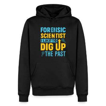 Drôle de chercheur scientifique - Sweat à capuche Premium bio Homme - noir - Devant - Nico (187cm)