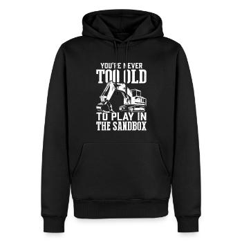 Funny excavator operator HEO - Men’s Premium Organic Hoodie - black - Front - Nico (187cm)