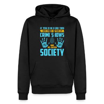 Drôle de scientifique médico-légal - Sweat à capuche Premium bio Homme - noir - Devant - Nico (187cm)