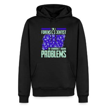 Drôle de chercheur scientifique - Sweat à capuche Premium bio Homme - noir - Devant - Nico (187cm)