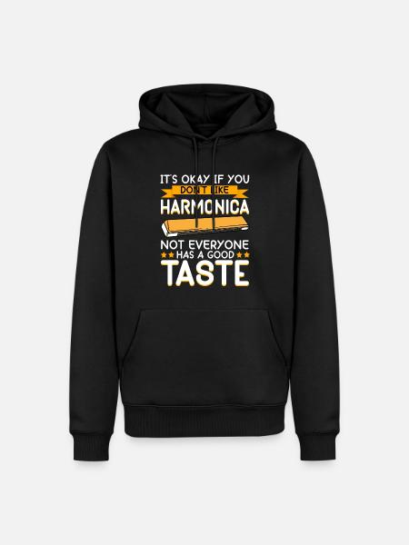 Funny player Harmonica player - Men’s Premium Organic Hoodie - black