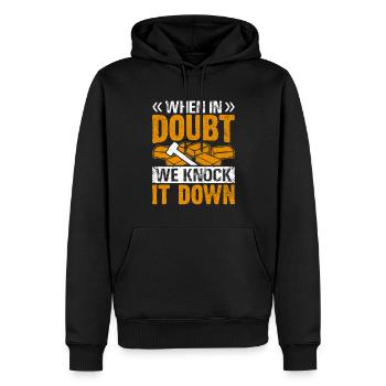 Fun day of house demolition - Men’s Premium Organic Hoodie - black - Front - Nico (187cm)