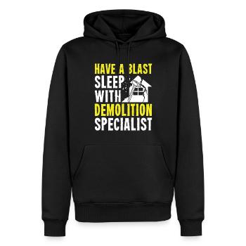 Lustiger Tag des Hausabrisses - Männer Premium Bio Hoodie - Schwarz - Vorne - Nico (187cm)