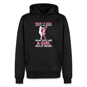 Arts martiaux de Krav Maga - Sweat à capuche Premium bio Homme - noir - Devant - Nico (187cm)