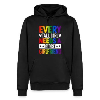 Fille LGBTQ lesbienne - Sweat à capuche Premium bio Homme - noir - Devant - Nico (187cm)