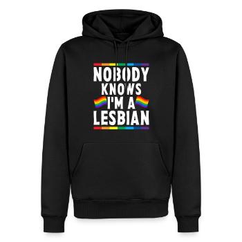 LGBTQ - Sweat à capuche Premium bio Homme - noir - Devant - Nico (187cm)