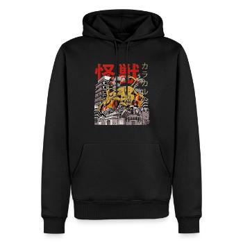 Kaiju Big Floppa Monstre Anime Japonais Caracal - Sweat à capuche Premium bio Homme - noir - Devant - Nico (187cm)