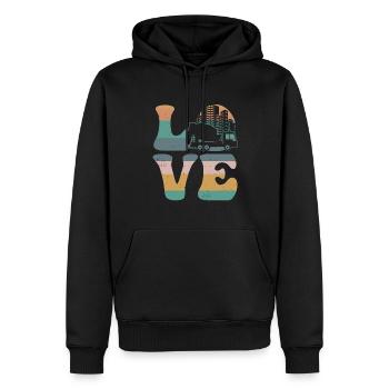 Zementmischer Betonmischer - Männer Premium Bio Hoodie - Schwarz - Vorne - Nico (187cm)