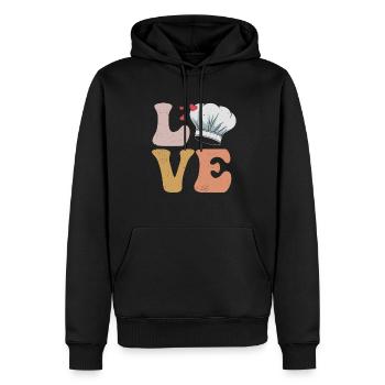 Chefkoch Kochen LIEBE - Männer Premium Bio Hoodie - Schwarz - Vorne - Nico (187cm)