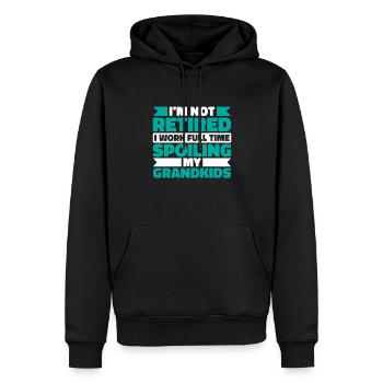 Pension des pensionnés Petits-enfants - Sweat à capuche Premium bio Homme - noir - Devant - Nico (187cm)