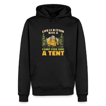 Boy Scout Tent - Men’s Premium Organic Hoodie - black - Front - Nico (187cm)
