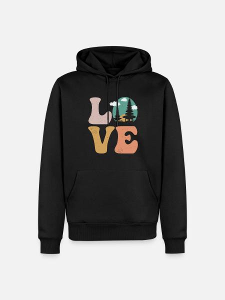 Denpasar Bali LOVE - Men’s Premium Organic Hoodie - black