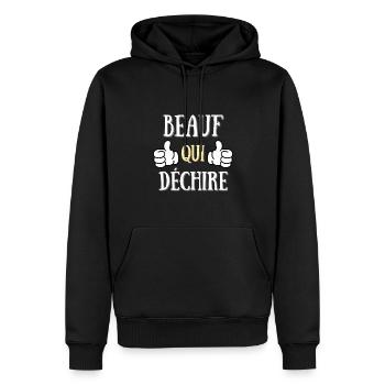Beauf Qui Déchire Homme Humour Beau Frère Cadeau - Sweat à capuche Premium bio Homme - noir - Devant - Nico (187cm)